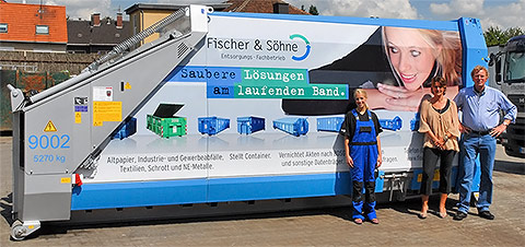 Fischer & Söhne erweitert das Containerangebot für seine Kunden um Presscontainer